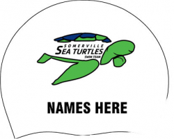 White Silicone Cap with Somerville Sea Turtles logo w/ Personla Name (SET OF 2)